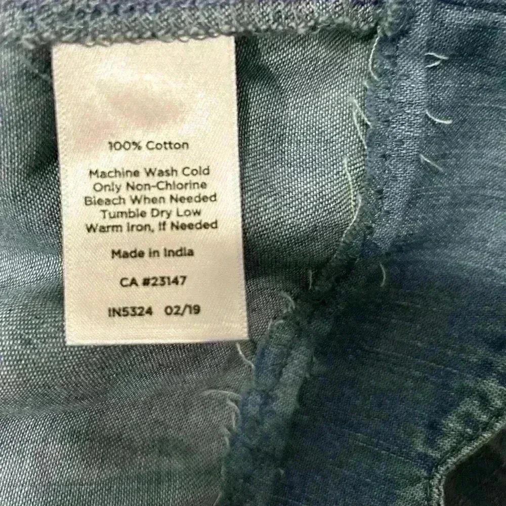 Talbots Women’s Blue Jean Cotton Denim 3/4 Sleeve Scallop Shift Dress Size 6 - Picture 3 of 8